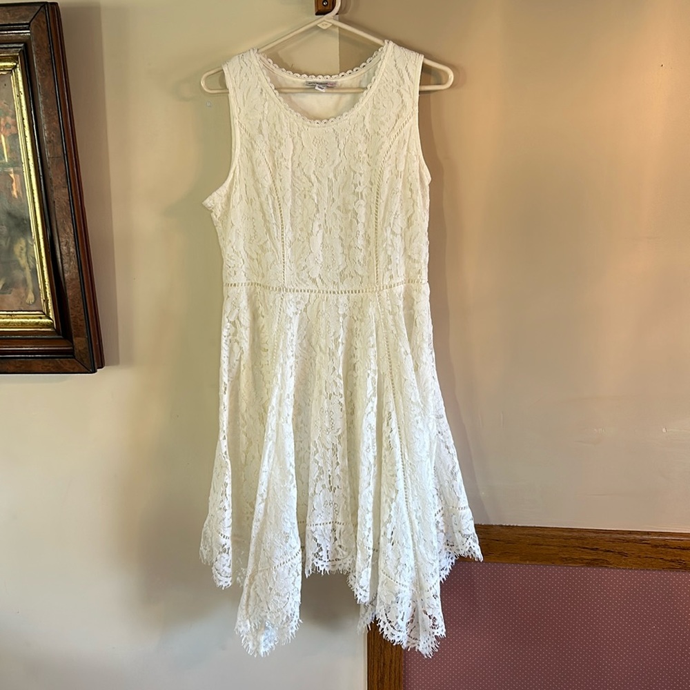 Gorgeous white lace SP Isaac Mizrahi live sleeveless dress